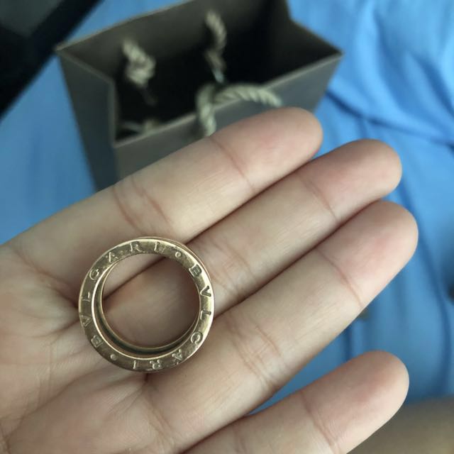 bvlgari rose gold black enamel ring