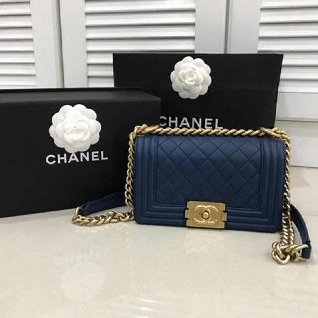 Chanel Boy Old Small Blue Denim Caviar Ghw, Women'S Fashion, Bags &  Wallets, Purses & Pouches On Carousell
