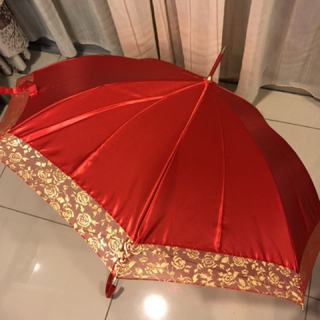 red wedding umbrella