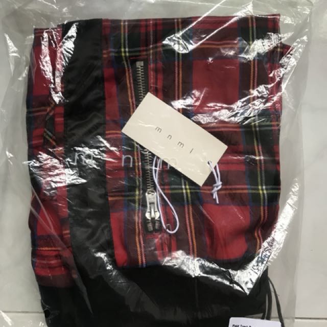 Red plaid clearance track pants mens