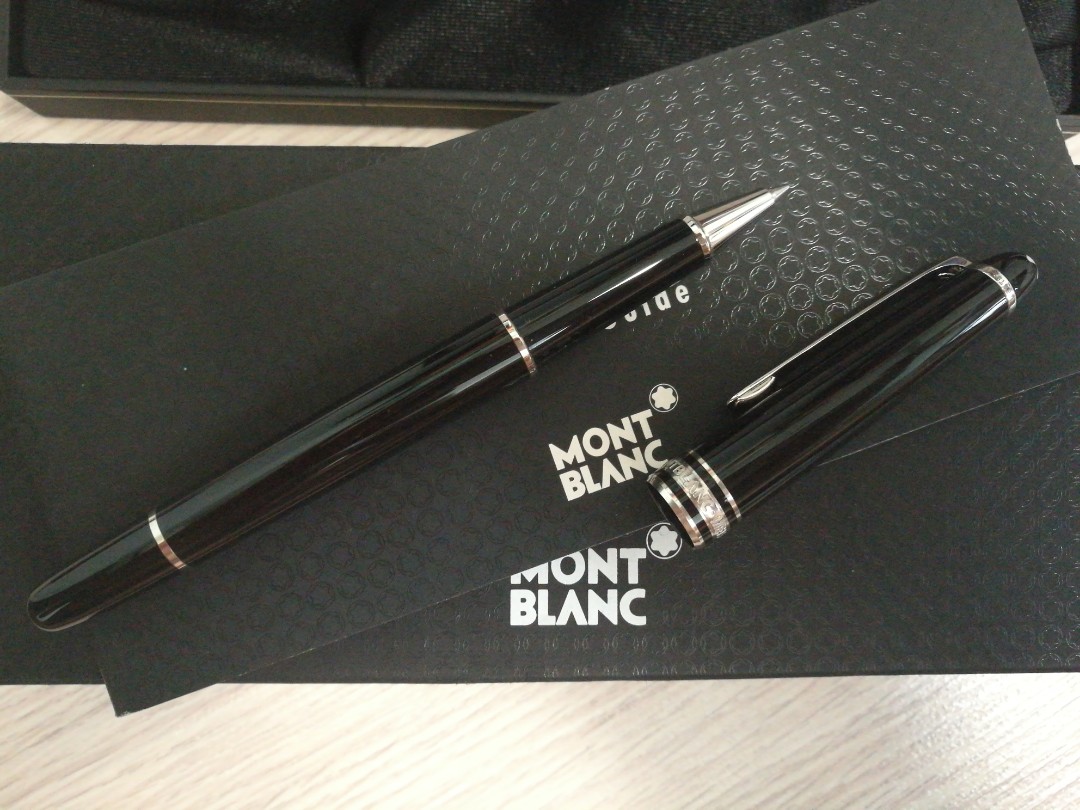 Mont Blanc 163 Meisterstuck Classique Platinum Rollerball Black 2865 Luxury Accessories on Carousell