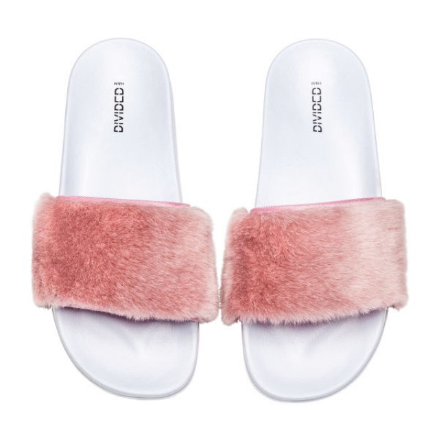H\u0026M Original Light Pink Fur Sandal 