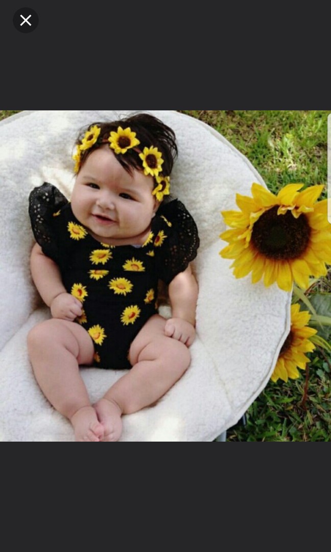 baby girl sunflower onesie