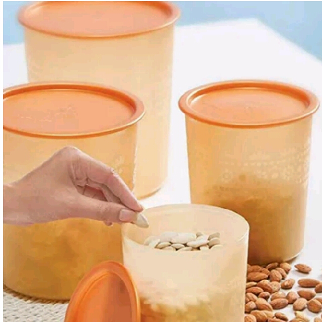 Tupperware Mosaic Canister Set 4pcs Gold Kitchen Appliances