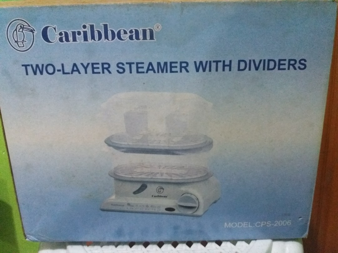Two layer Caribbean Electric Steamer with divider (New) CPS2006, TV