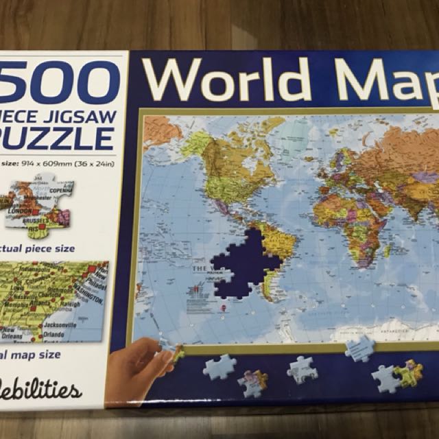 Puzzlebilities World Map 500 PC Jigsaw Puzzle Complete 36 X 24" Learn Geography for sale online 