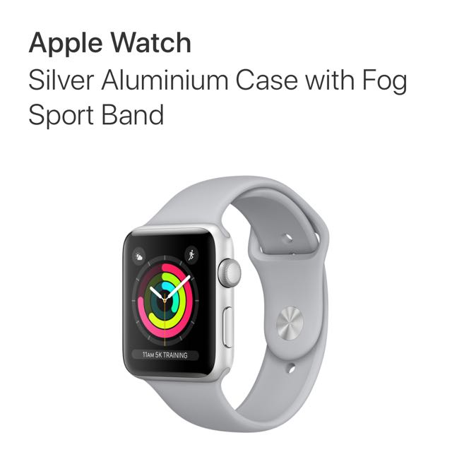 Watch series 3 silver aluminium sport band fog top