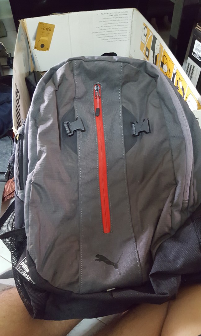 Authentic Puma Backpack (Category: Bags & Wallets) located in Singapore. Submitted by dillonljj (Listing ID 158708087, Image 1). Description: been used quite a number of times for school a few years back and not using it anymore, the adjustment strap must be a little worn out because of the constant adjusting to suit my comfort in carrying the bag. other than that, the bag has minor storage stains; overall condition 7.5/10 :-).