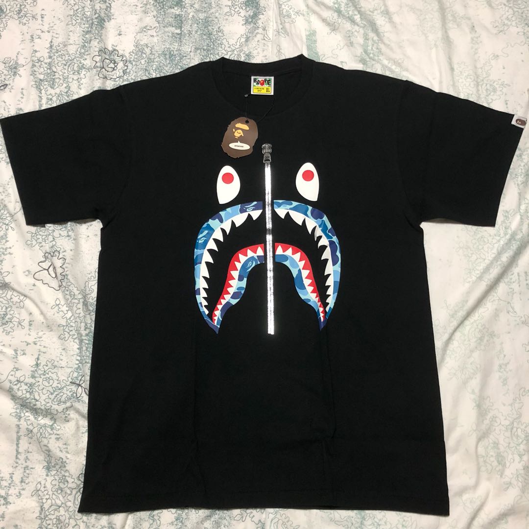 bape shark black tee