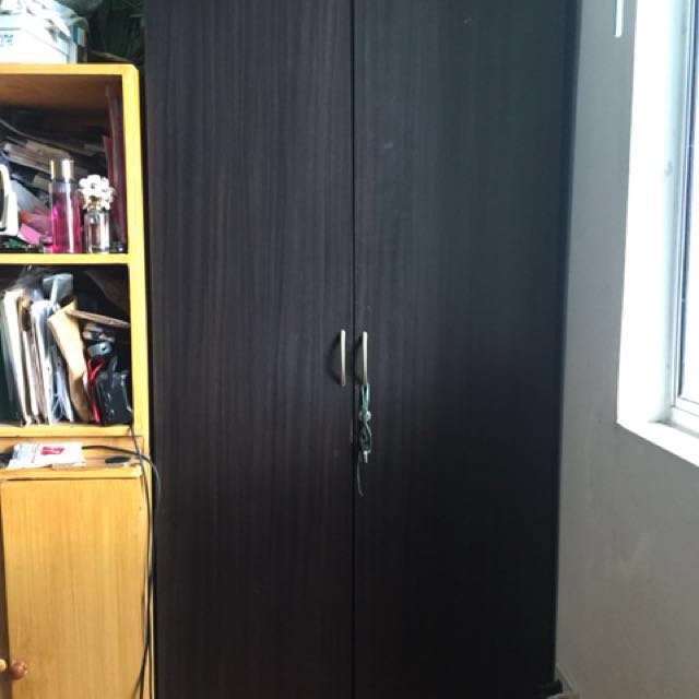 Brown Wardrobe Cabinet Malaysian Rubber Wood On Carousell