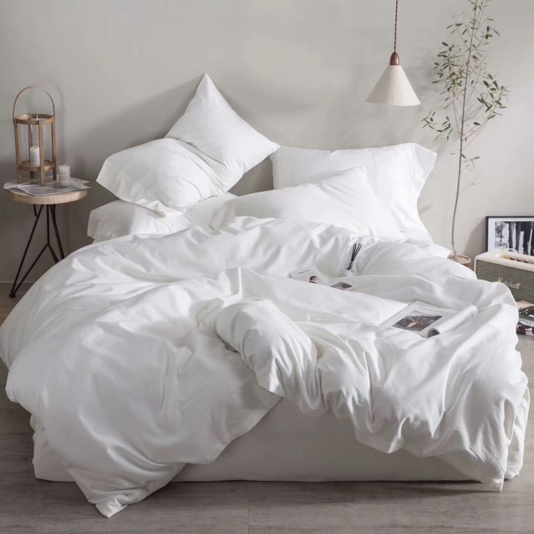 Cullen White Quilt Cover Fitted Sheet Set Furniture Home Decor On Photo