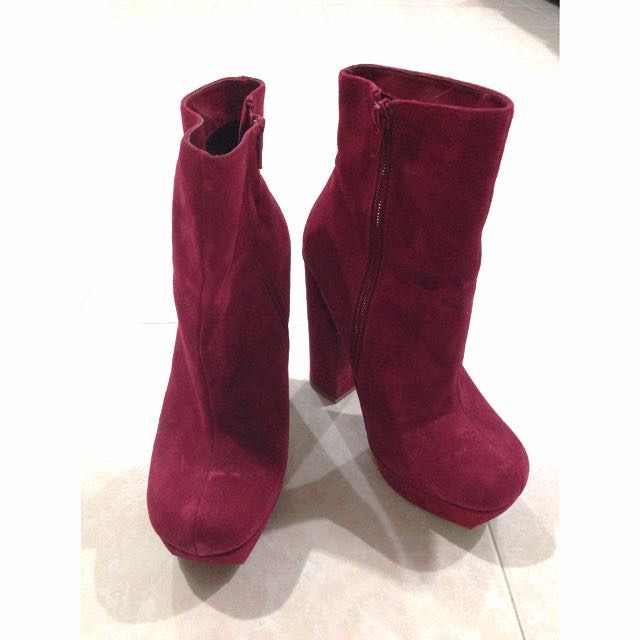 red suede boots