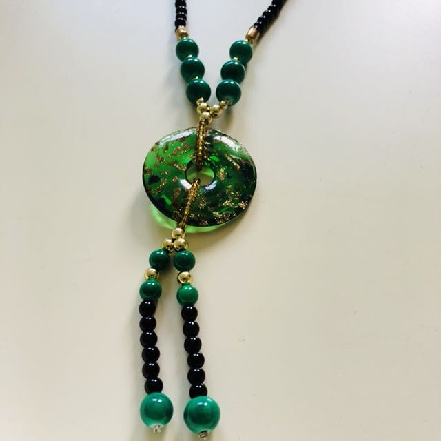 Purple and green necklace top