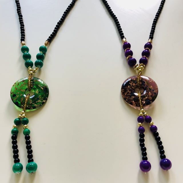 Purple and green necklace outlet
