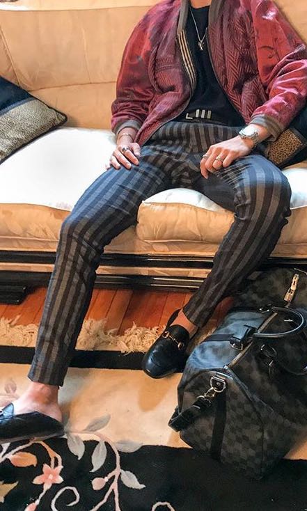 Haider Ackermann SS15 striped trousers