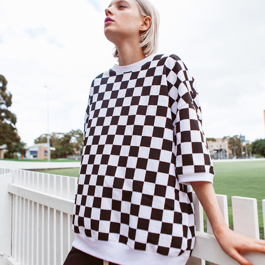 checkerboard t shirt womens