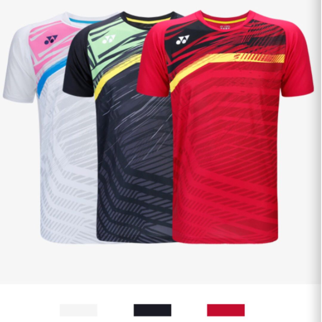 New Yonex Men S Badminton Wear 1 Set Shirt Pant Red Black