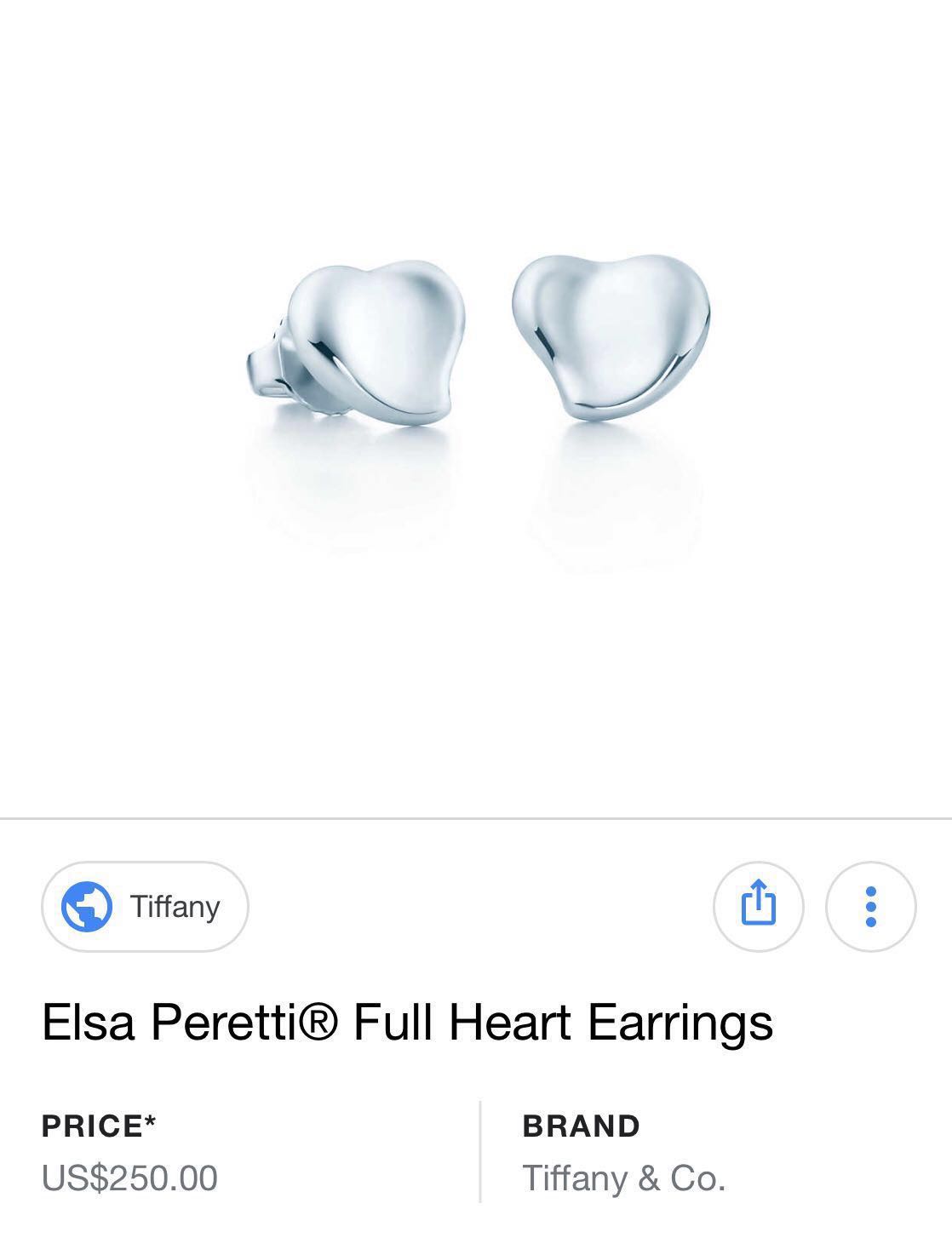 Tiffany Elsa Peretti Full Heart Silver 