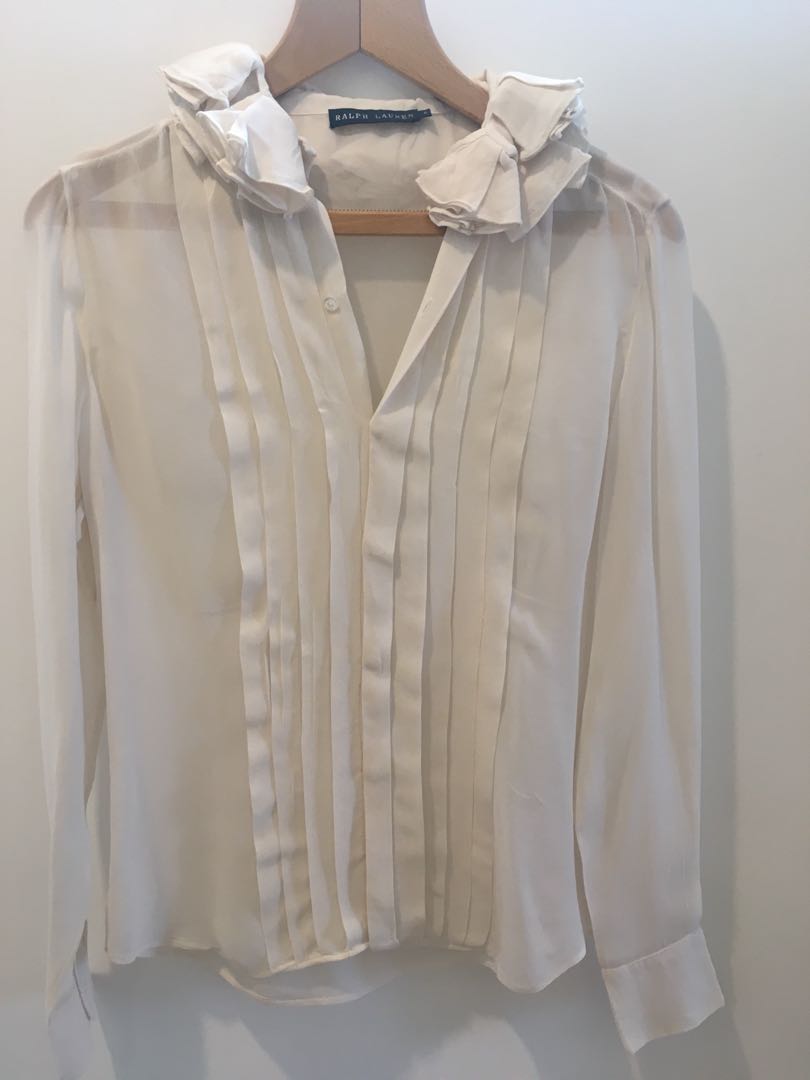 silk ruffle blouse