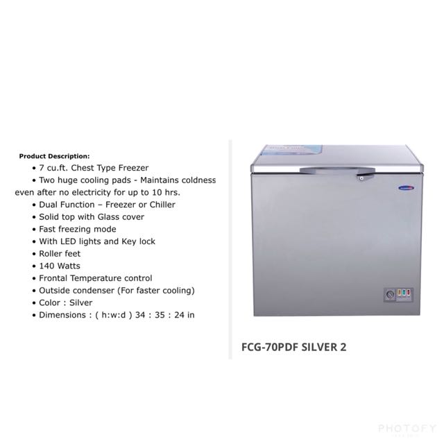 Fujidenzo chest freezer wattage new arrivals