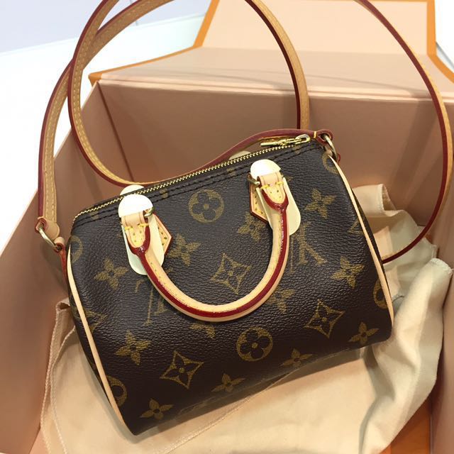 SOLD LV Nano Speedy in Monogram Canvas. Full set local receipt., Luxury, Bags & Wallets on Carousell