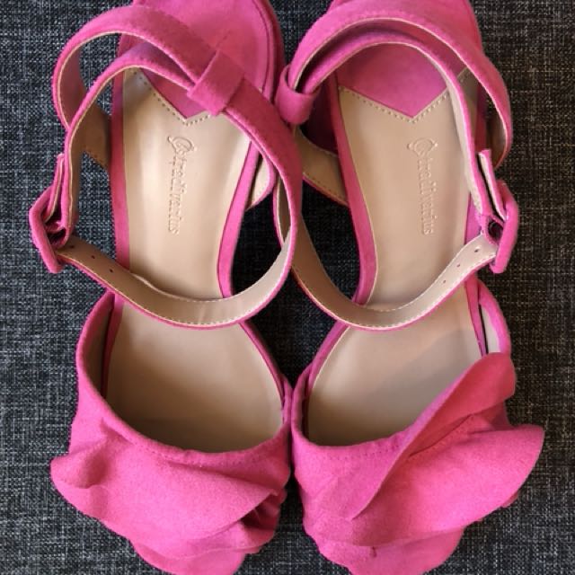 Stradivarius Fuchsia Chunk Heel, Women 