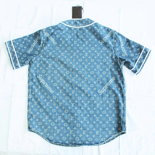 Supreme x Louis Vuitton baseball shirt Men s Fashion Tops Sets Tshirts Polo Shirts on Carousell