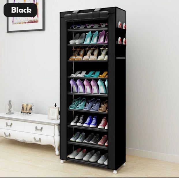 9 Grid Non Woven Fabrics Large Shoe Rack Organizer Removable Shoe