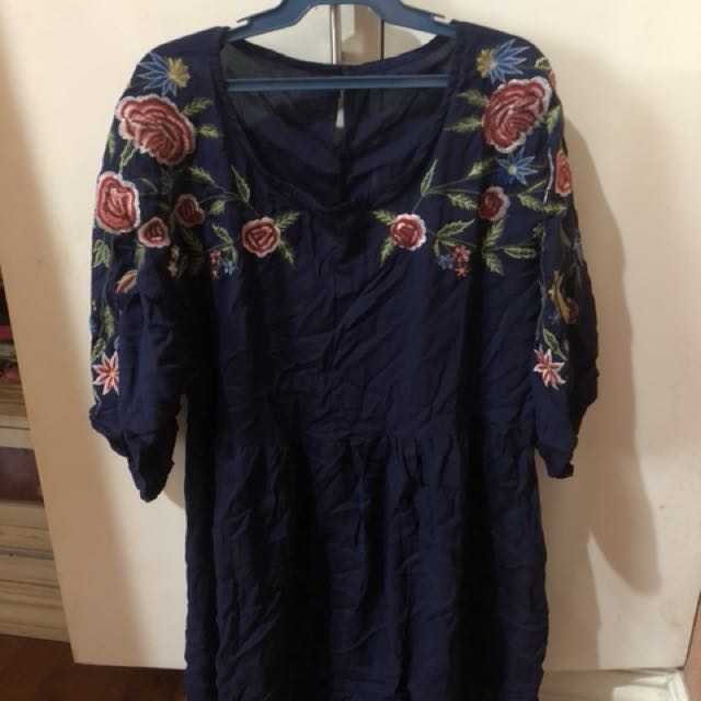 Blue dress from bangkok (Category: Traditional & Ethnic wear) located in Bulacan. Submitted by prettyphone (Listing ID 158828195, Image 1). Description: Selling new denim dress from bangkok Never used Fits large to xl .