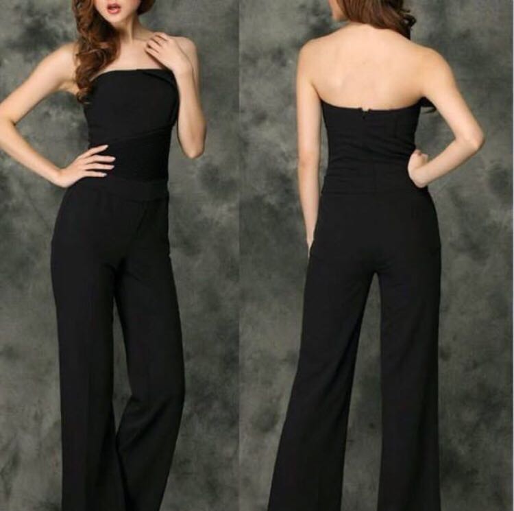 Brand New Bebe Cut Label Tube Bustier Jumpsuit Women S Fashion Dresses Sets Jumpsuits On Carousell