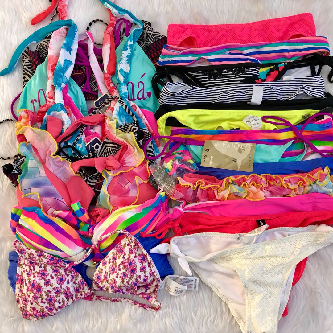 Brand new prepacked swimwear (Category: Bikinis & Swimsuits) located in Manila. Submitted by chatdv (Listing ID 158817296, Image 1). Description: 24 pcs All two piece mix and match Small medium large sizes.
