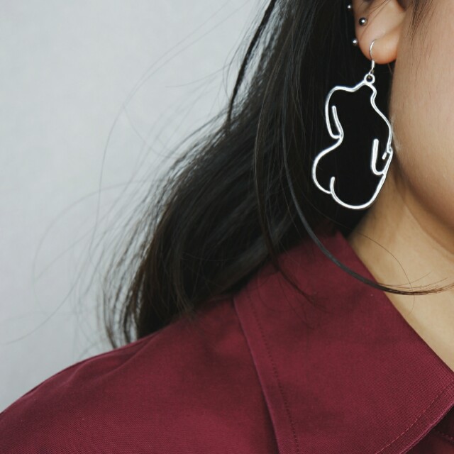 Buy 2 Free 1 Upper Torso Female Body Tumblr Earring Vintage