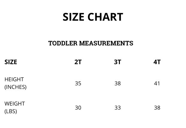 Columbia Toddler Size Chart