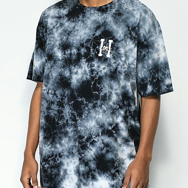 Huf X Felix The Cat Classic H Grey Tie Dye T Shirt Men S Fashion