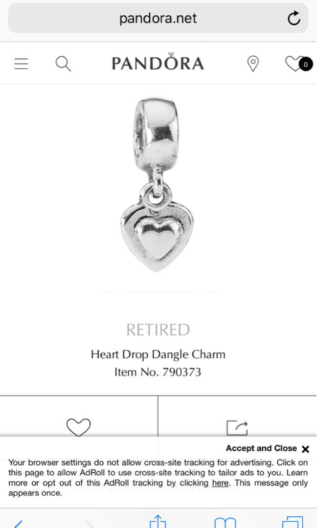 Pandora Heart Drop Dangle Charm, Women 