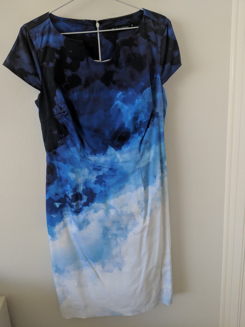 Trent Nathan Blue White Dress Size 10 Women S Fashion Clothes