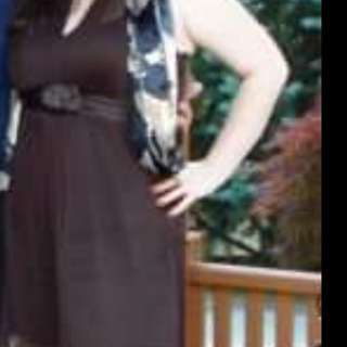 Silk brown halter top dress
