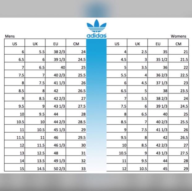 nike to adidas shoe size chart