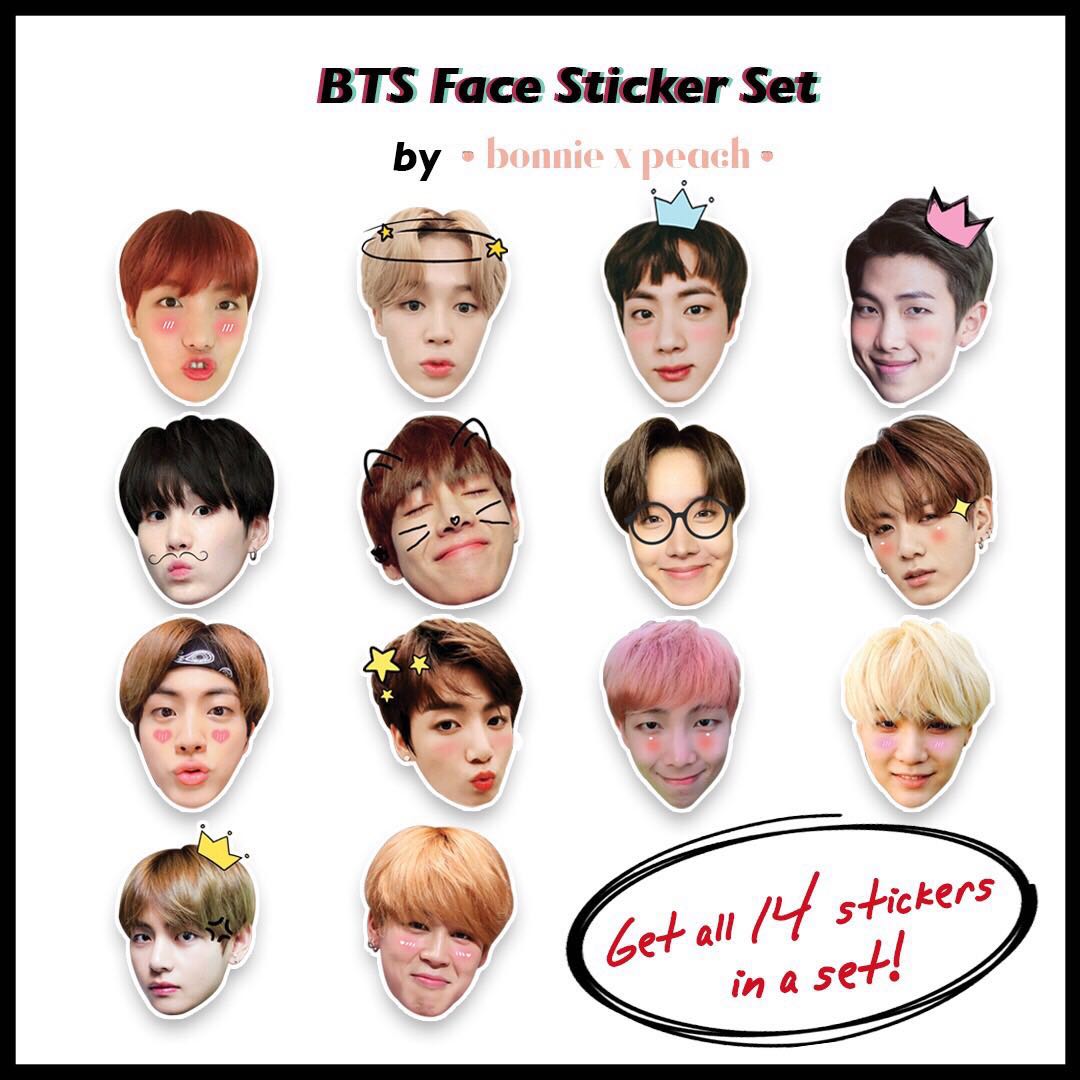  BTS  Face Sticker Set K Wave on Carousell