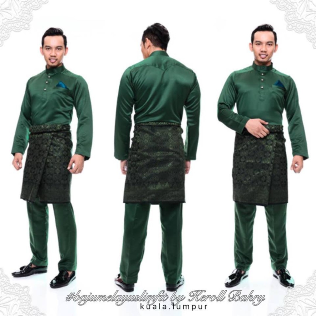  Emerald Green Fesyen Lelaki Pakaian di Carousell