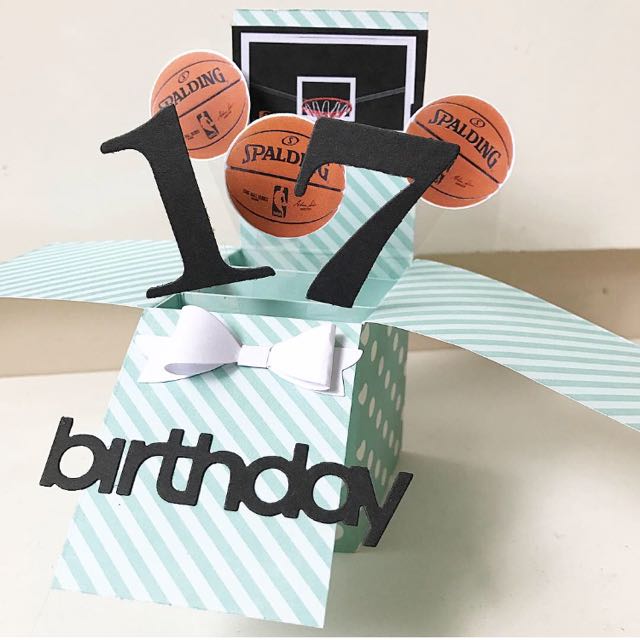 Happy 17 Birthday Basketball Theme Pop Up Card Design Craft