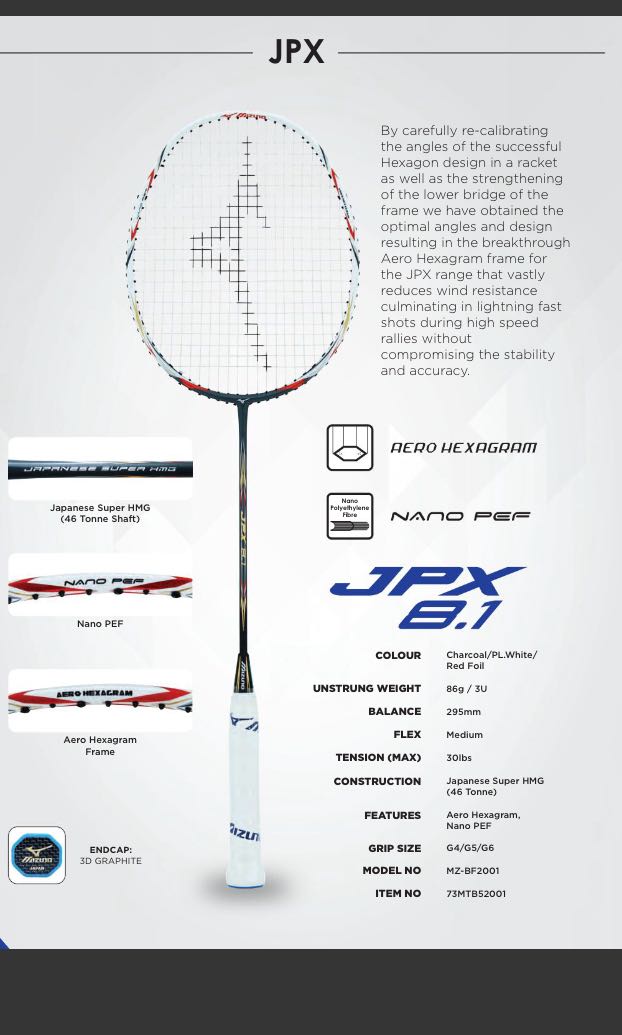 mizuno jpx badminton racket