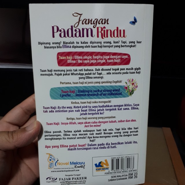 Malay Novel Jangan Padam Rindu Books Stationery Fiction On Carousell