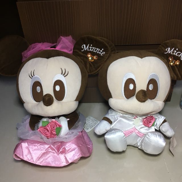 mickey and minnie wedding plush