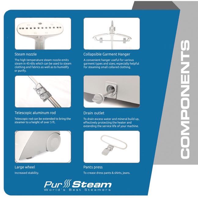 pursteam full size steamer for clothes