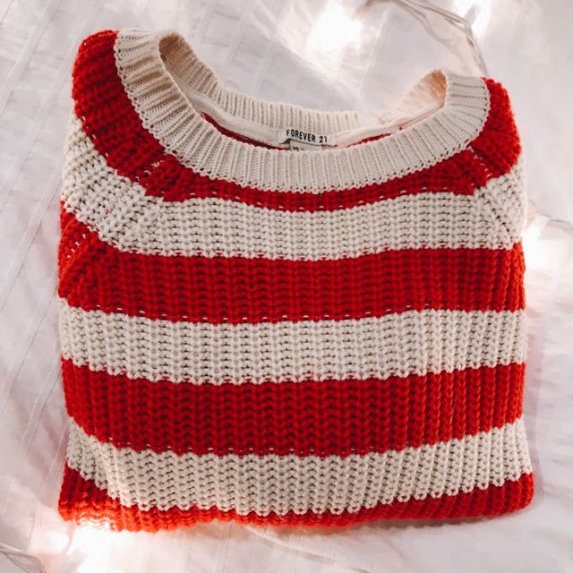 Red white striped sweater cheap
