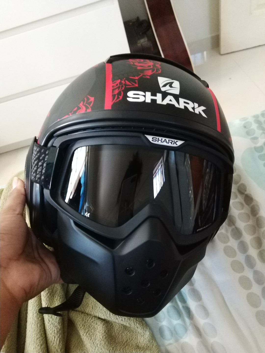 Shark drak helmet Sanctus Motorcycles Motorcycle Apparel on Carousell