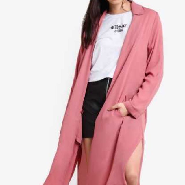 SUPRE Dusty Pink Duster Coat Women s Fashion Coats Jackets and Outerwear on Carousell