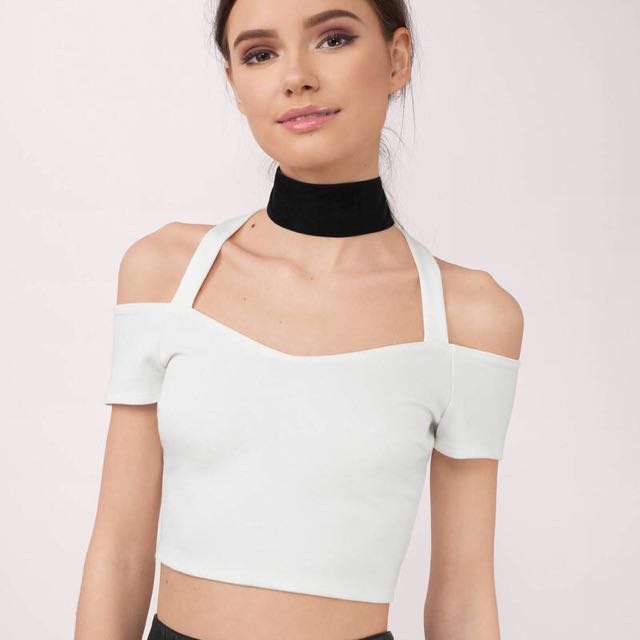 white crop bralette