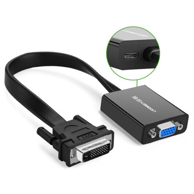 Ugreen Active Dvi To Vga Adapter With Flat Cable Dual Link Dvi D 24 1 To Vga Male To Female Converter Supports 1080p 11 8 Inches Cable Length Electronics Computer Parts Accessories On Carousell